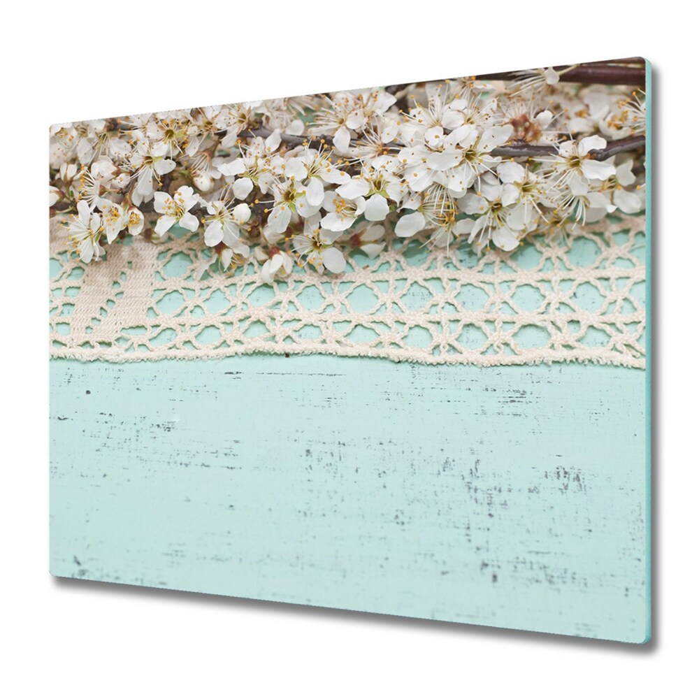 Planche à découper verre Fleurs de cerisier sur une table