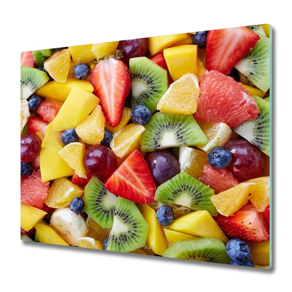 Planche à découper en verre Fruits frais coupés en tranches