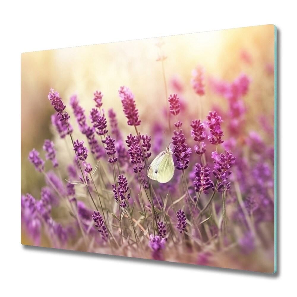 Protège plaque de cuisson Lavande avec papillon