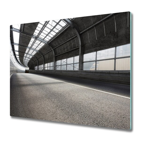 Protection plaque induction Tunnel gris avec route