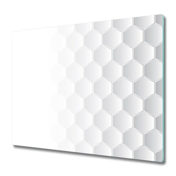 Couvre plaque de cuisson Hexagones blancs