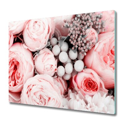 Protège plaque de cuisson Bouquet de fleurs roses