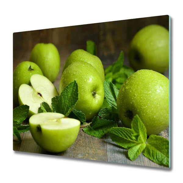 Planche à découper verre Pommes vertes éparpillées