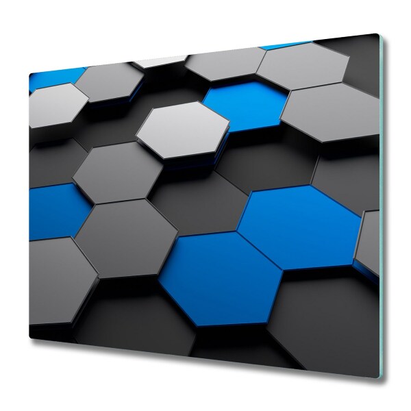 Couvre plaque de cuisson Abstraction d'hexagones 3D