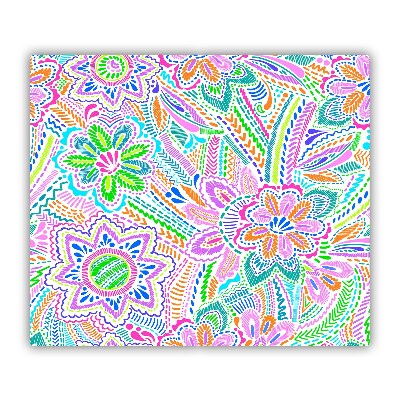 Planche à découper verre Motif floral en néon