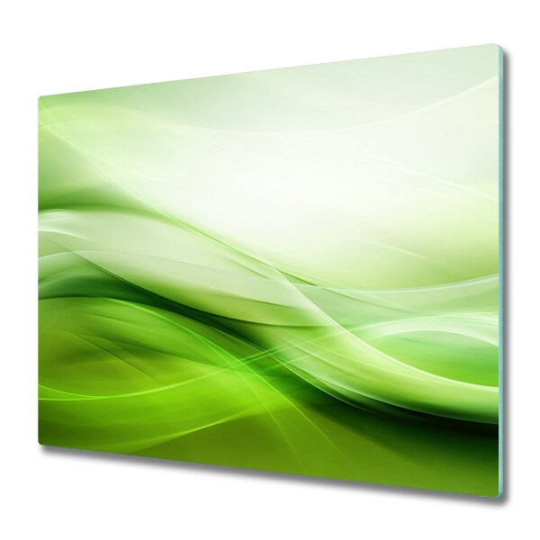 Protection pour plaque de cuisson Fond de vagues vert clair