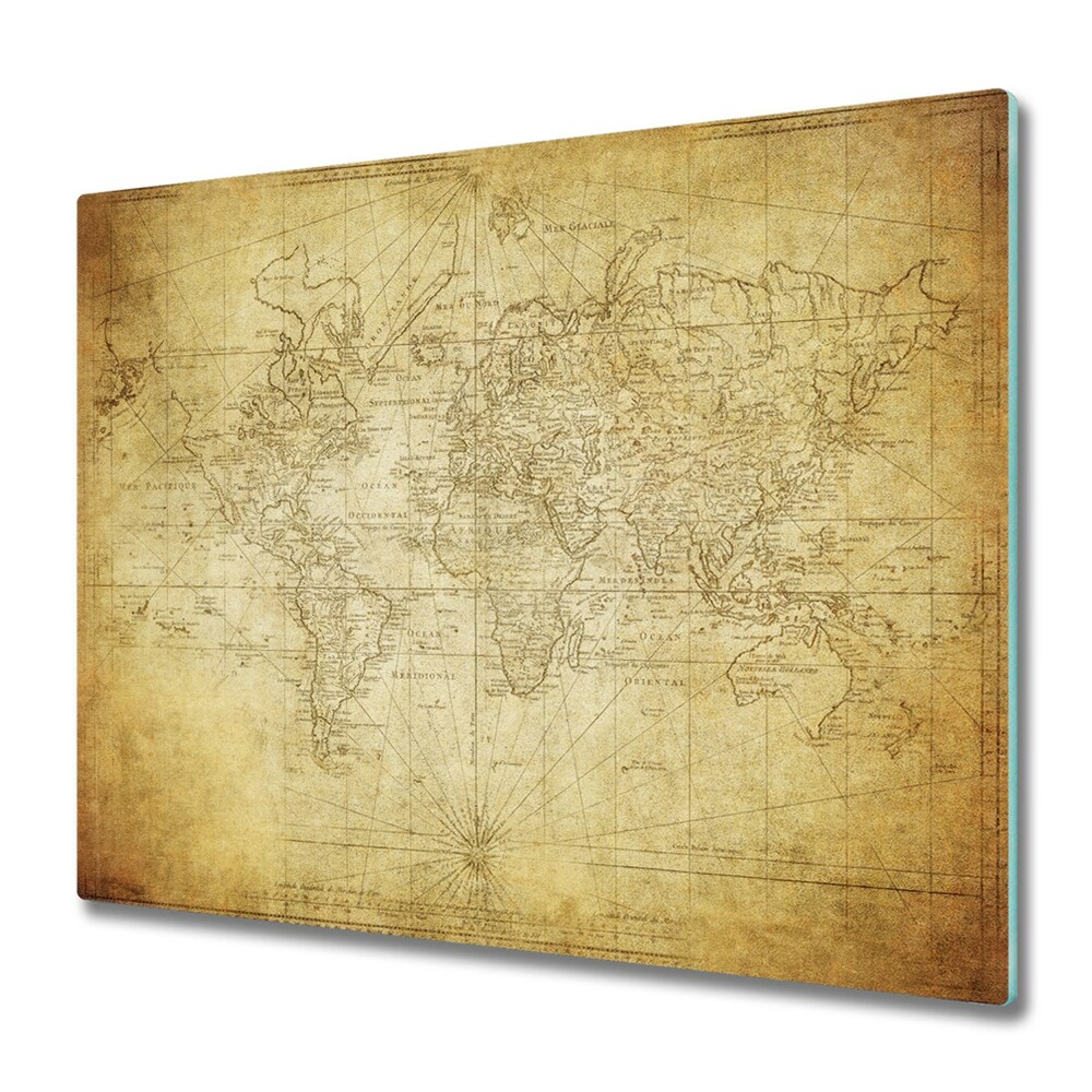 Cache plaque de cuisson Carte du monde ancienne