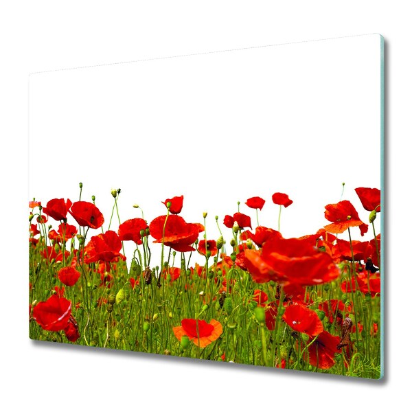 Protection pour plaque de cuisson Champ de coquelicots