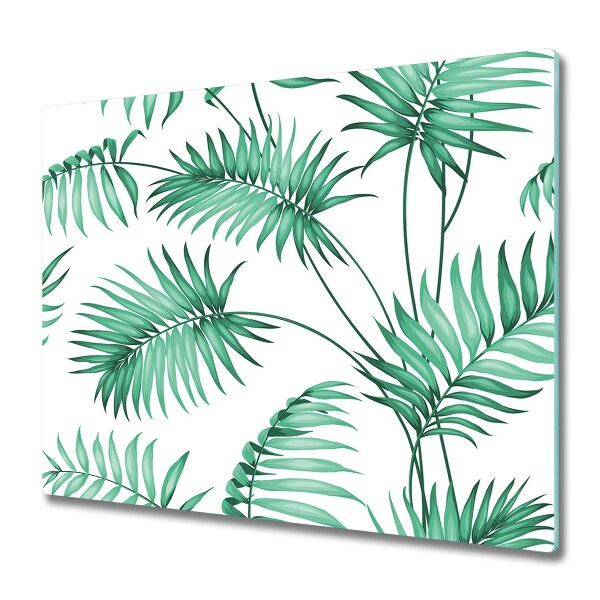 Protection pour plaque de cuisson Motif de feuilles tropicales