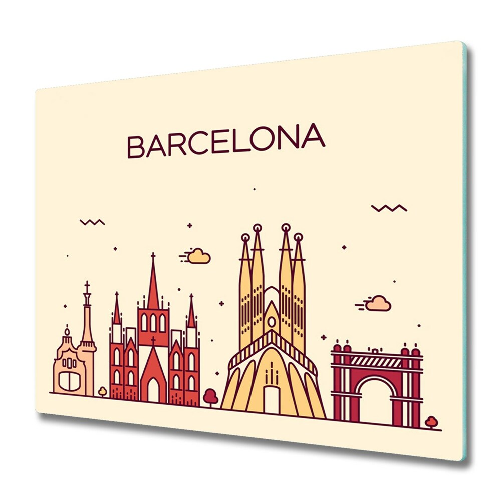 Planche à découper en verre Touriste Barcelone