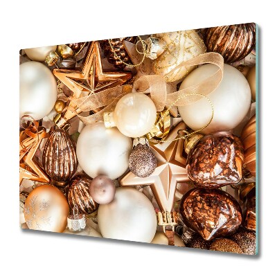 Protège plaque de cuisson Boules de Noël en or