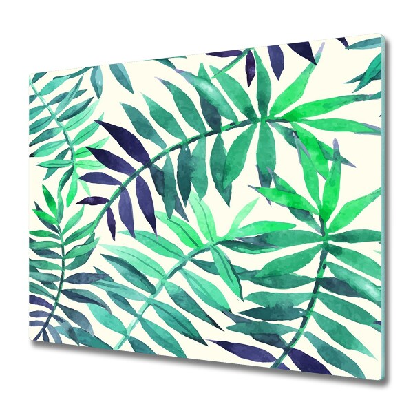 Cache plaque de cuisson Feuilles tropicales peintes