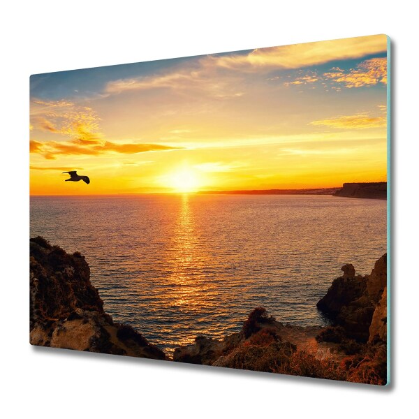 Protection plaque induction Oiseau sur fond de coucher de soleil