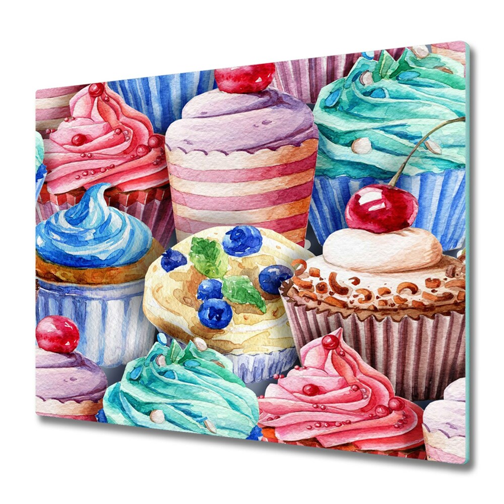 Cache plaque de cuisson Dessin de cupcakes colorés