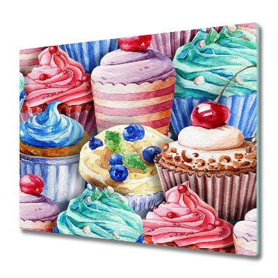 Cache plaque de cuisson Dessin de cupcakes colorés