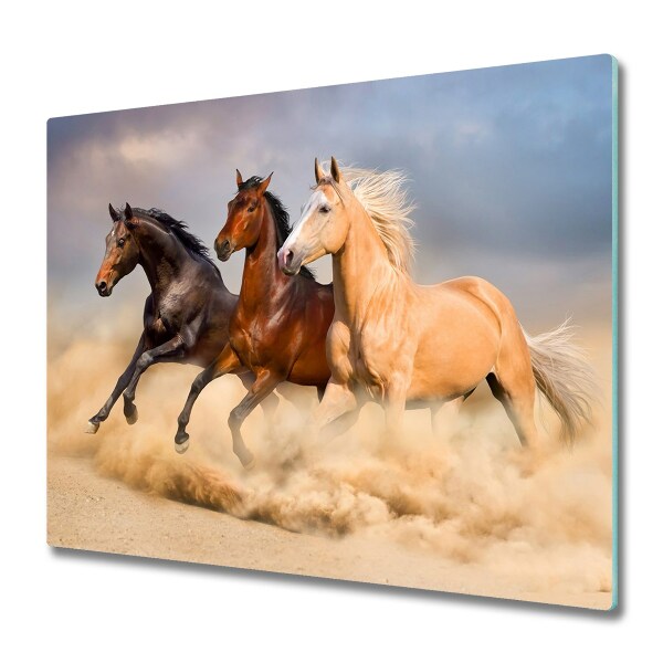 Protection plaque induction Chevaux courant dans le sable