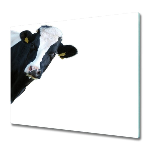 Cache plaque de cuisson Vache sur fond blanc