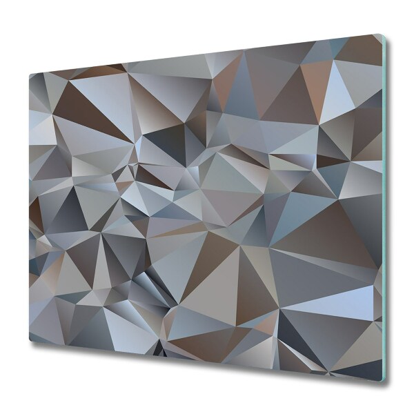 Protection pour plaque de cuisson Abstraction triangles beige et gris