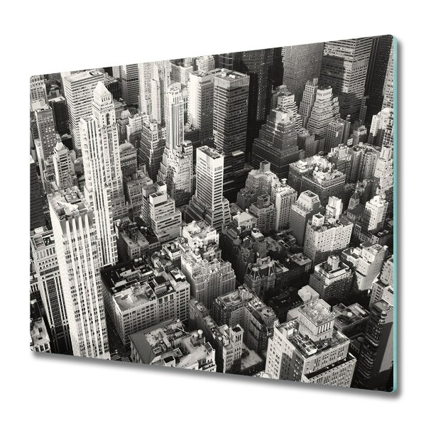 Couvre plaque de cuisson New York en noir et blanc