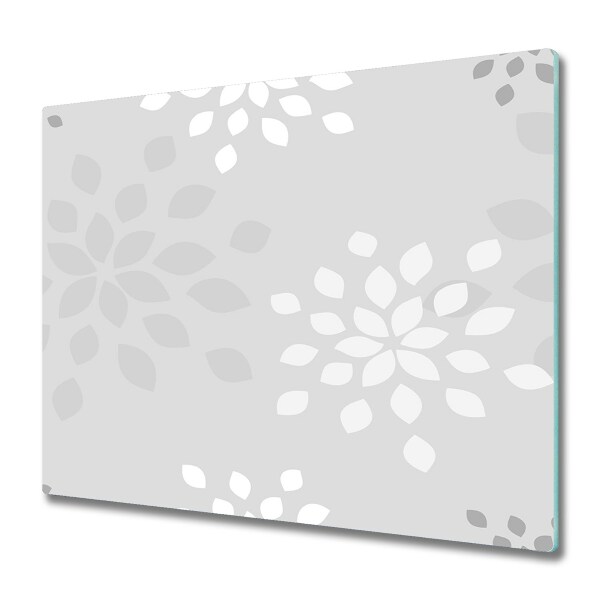 Protection plaque induction Motif floral gris