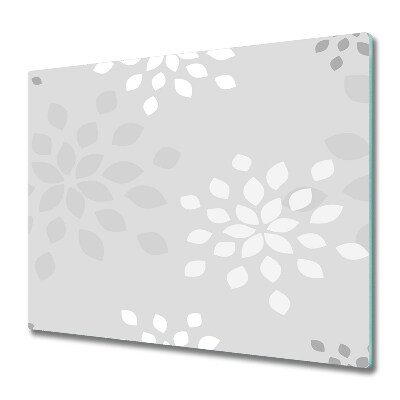 Protection plaque induction Motif floral gris