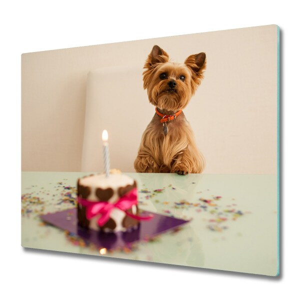 Protège plaque de cuisson Chien d'anniversaire