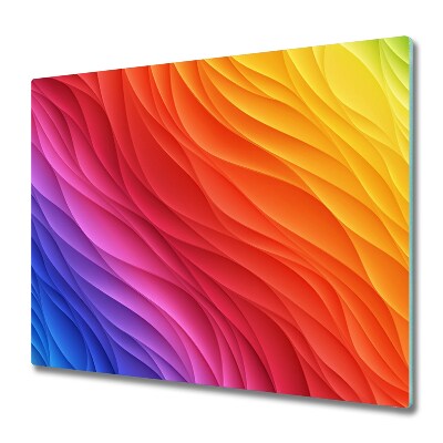 Protège plaque de cuisson Vagues arc-en-ciel