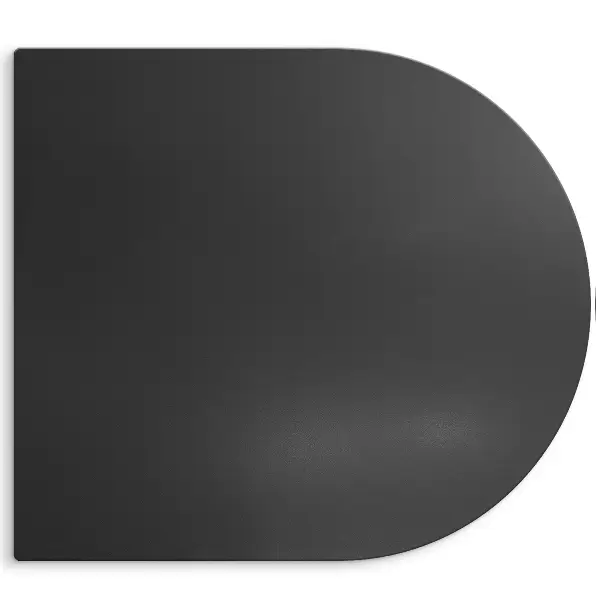 Plaque de protection noire pour barbecue forme semi-ovale 80x90 cm