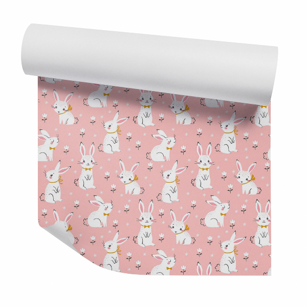 Papier peint Lapin blanc avec noeud