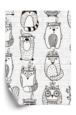 Papier peint Motif uniforme avec animaux tribaux