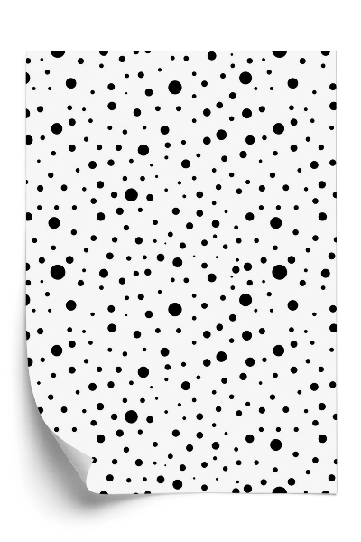 Papier peint Motif de points sur fond noir et blanc