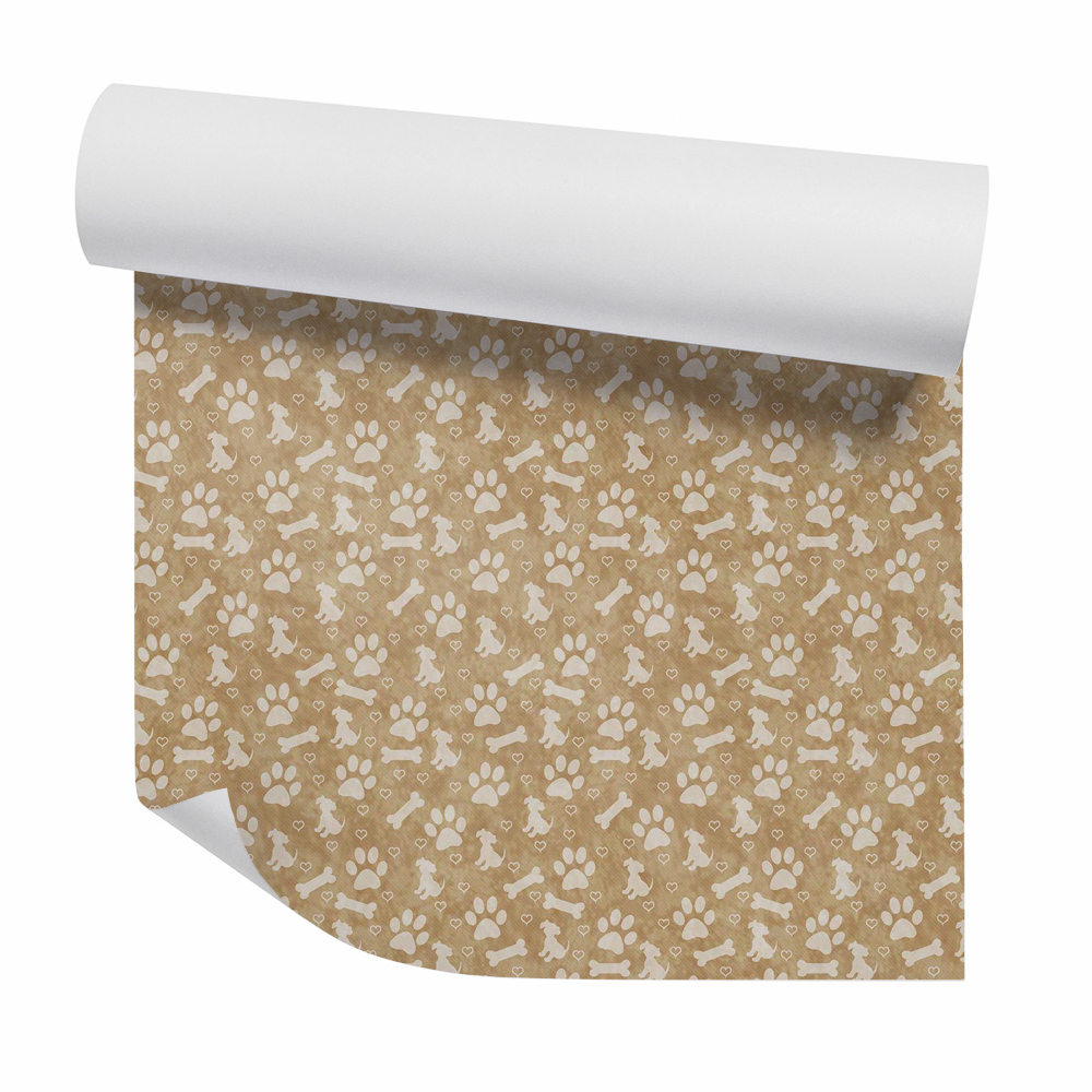 Papier peint Motifs de chiens sur un tissu brun usé