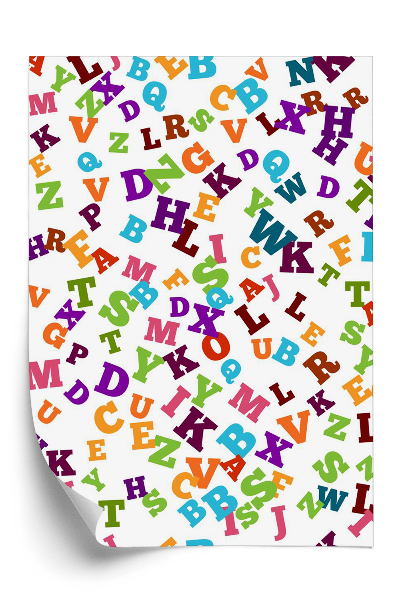 Papier peint Alphabet coloré sur fond blanc