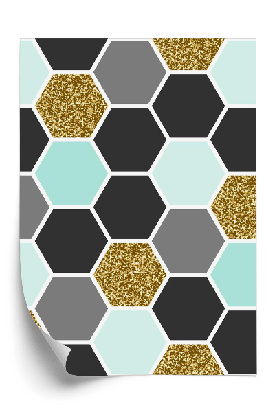 Papier peint Motif hexagonal