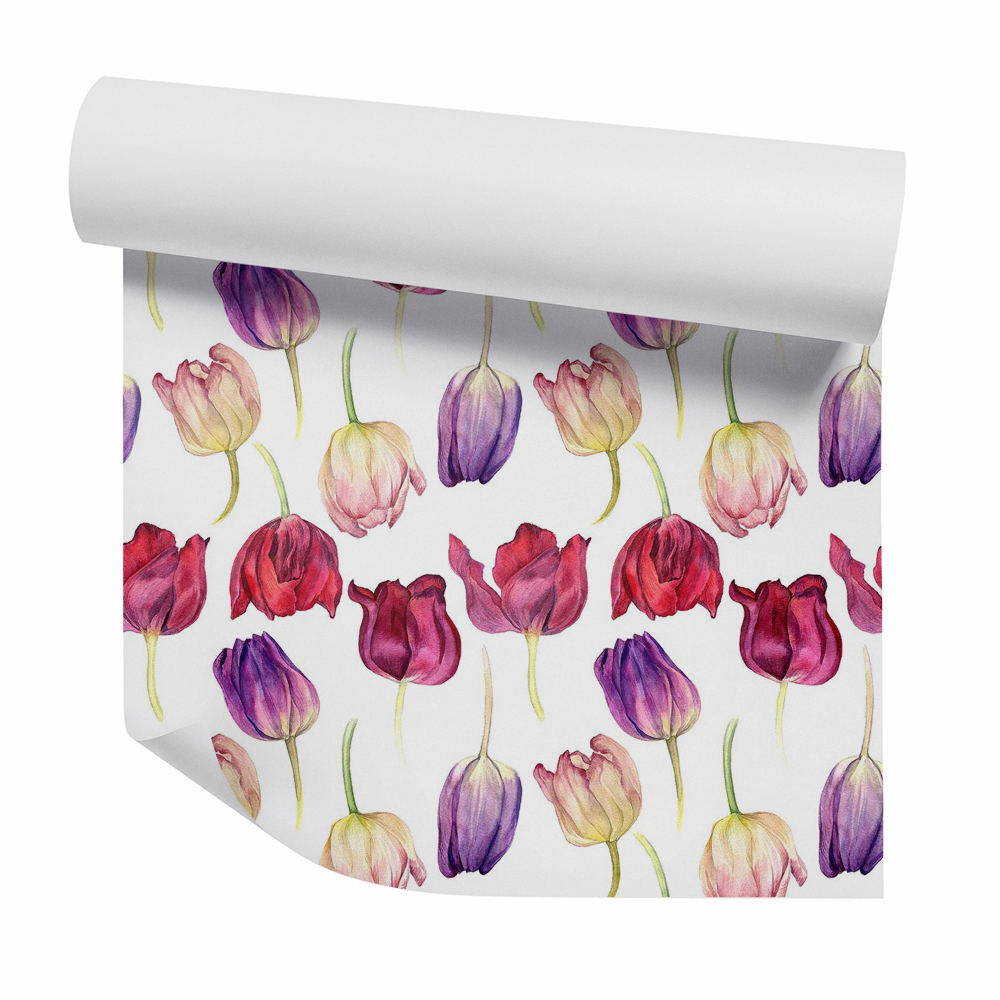 Papier peint Tulipes décoratives colorées