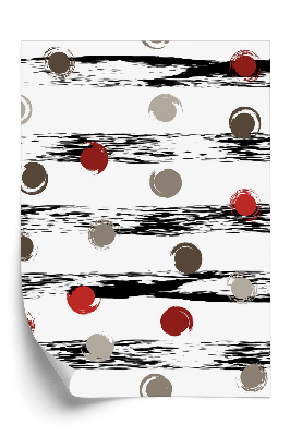 Papier peint Motif géométrique de points et de rayures