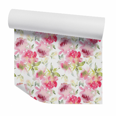Papier peint Fleurs roses à l