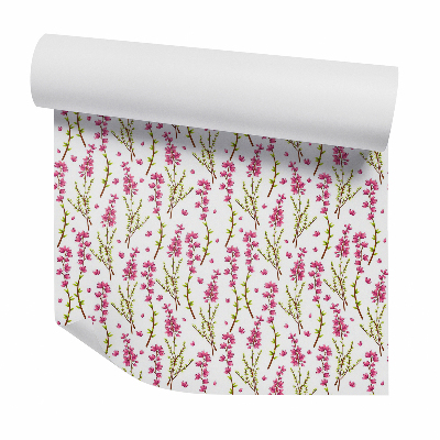 Papier peint Fleurs feuilles violettes champ