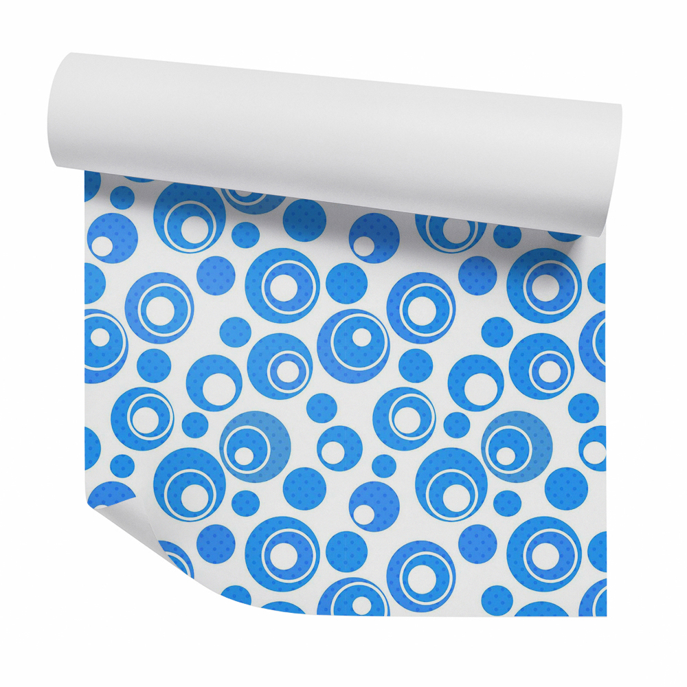 Papier peint Cercles abstraits bleus sur fond blanc