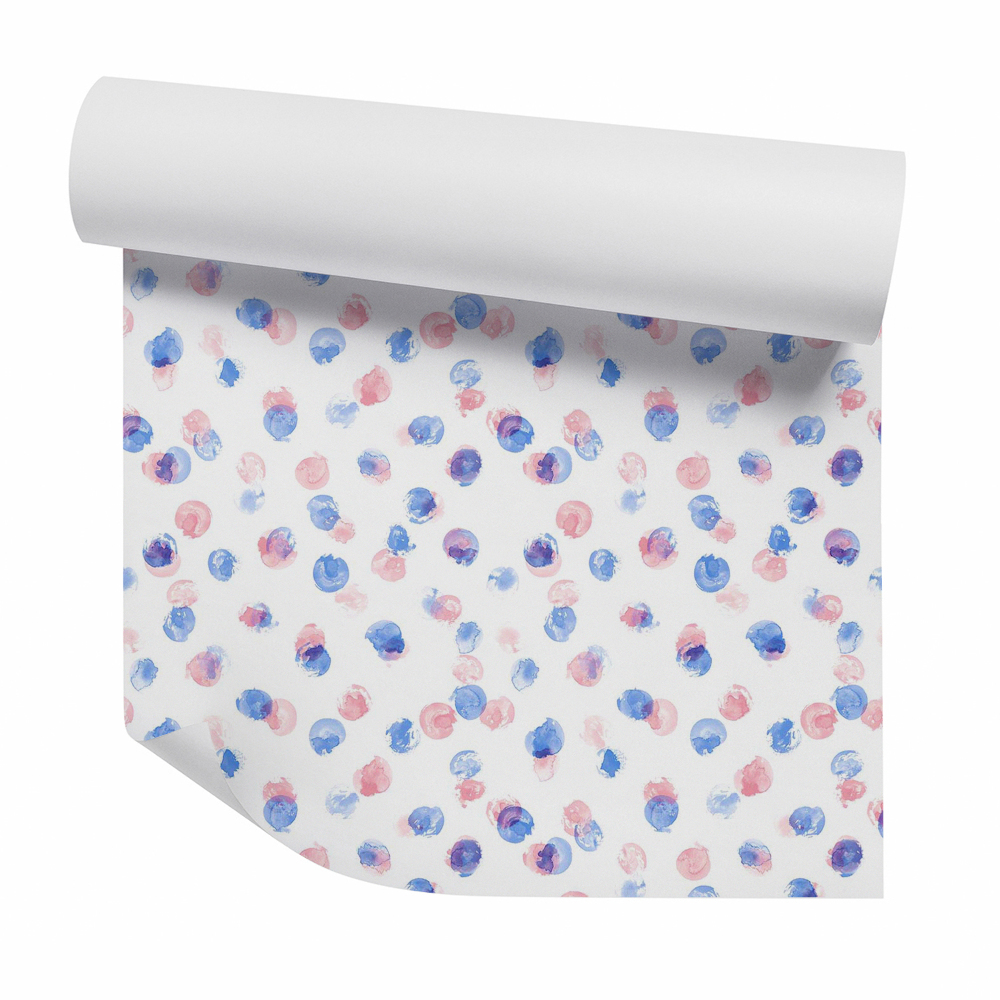 Papier peint Points pastel roses et bleus