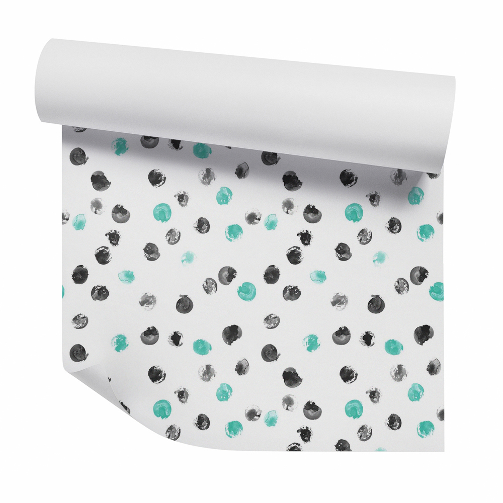 Papier peint Points pastel vert-noir