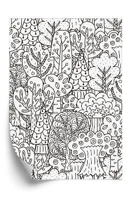 Papier peint Forêt noire et blanche