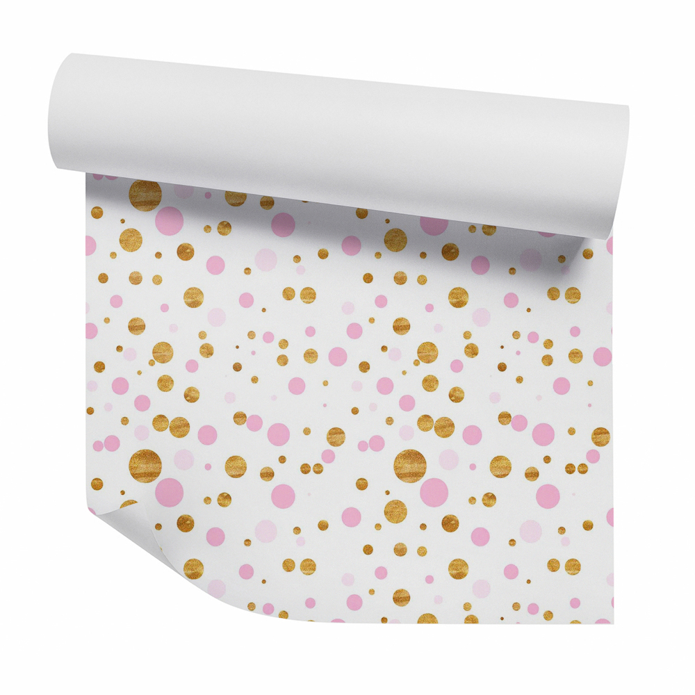 Papier peint Points décoratifs bruns et roses