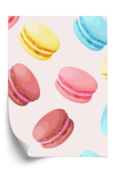 Papier peint Macarons colorés