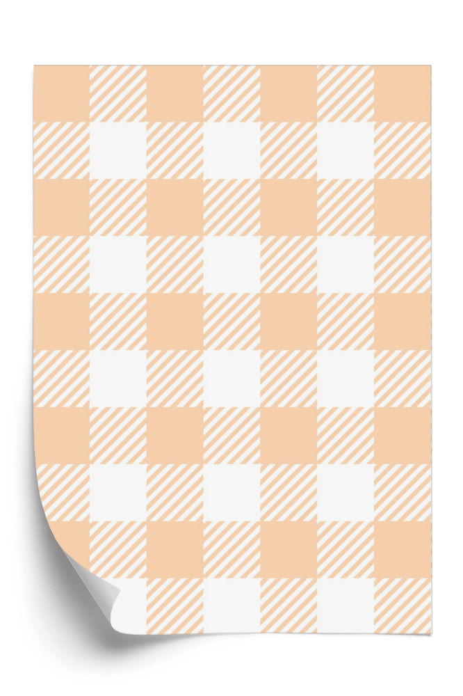 Papier peint Tissu à carreaux pêche