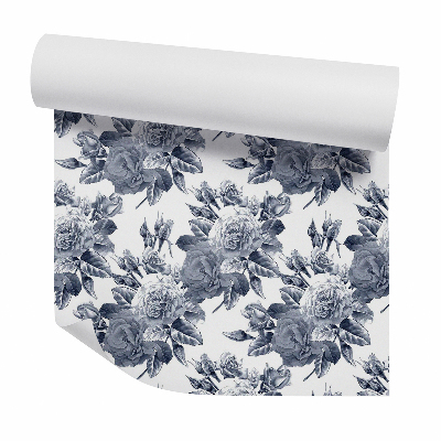 Papier peint Bouquets de fleurs grises abstraites