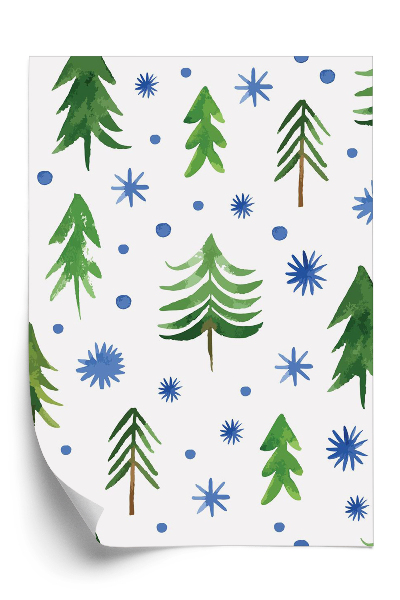 Papier peint Forêt d'arbres de Noël