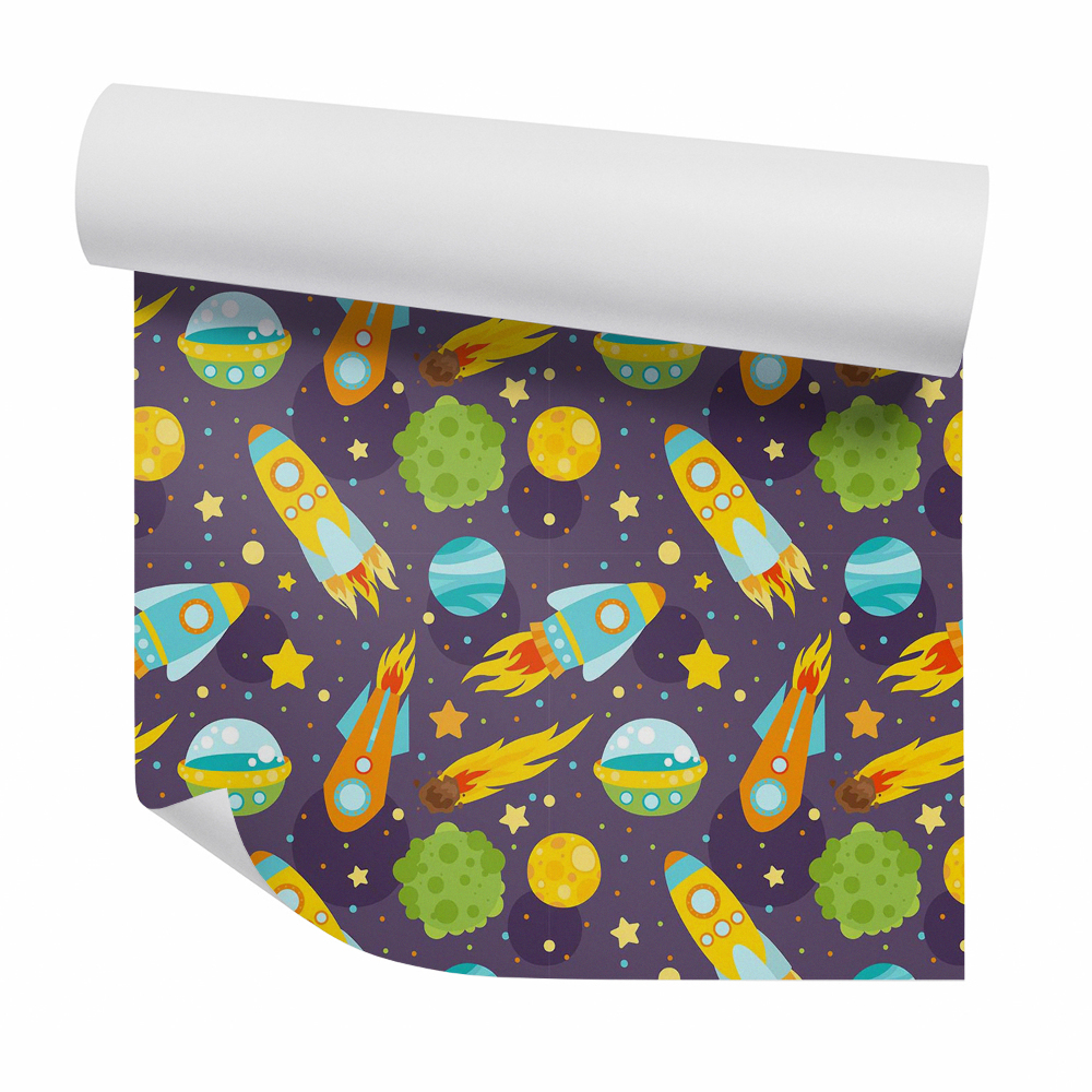 Papier peint Monde cosmique fusée planète étoile