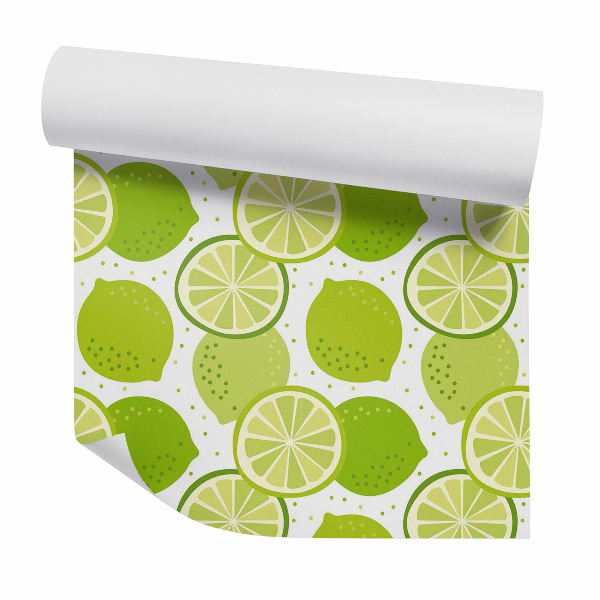 Papier peint Citrons verts entiers et en tranches