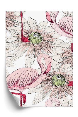 Papier peint Flamant rose tropical